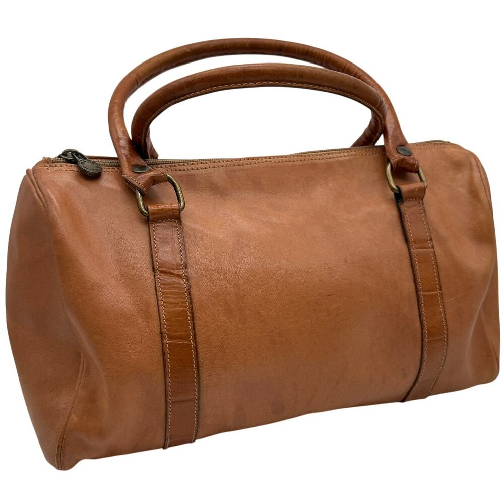 Domanni for Gantos Leather Barrel Satchel Bag Made in Italy Vintage 80s 90s